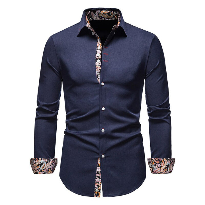 Pascal | Chemise élégante à poignets fleuris pour hommes