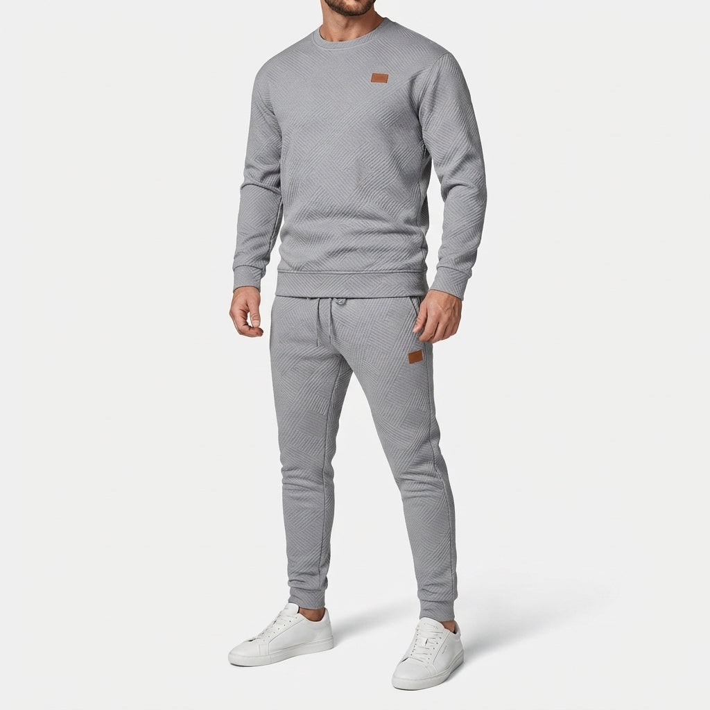 Ensemble Sweat Homme Col Rond Manches Longues Et Jogger À Cordon