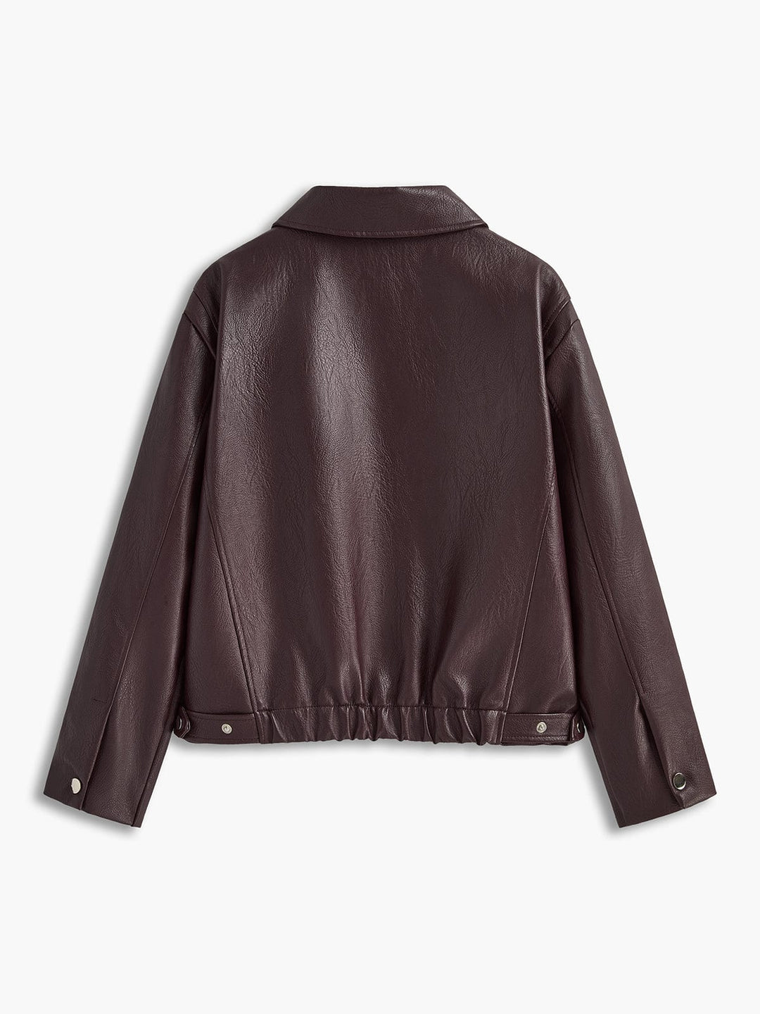 Veste Femme Zippée en Simili-Cuir PU