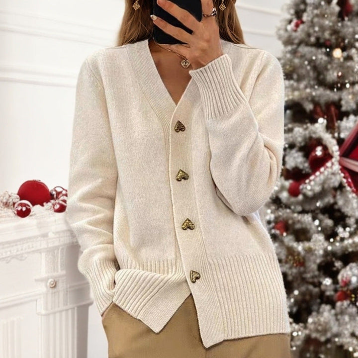 Cardigan en Maille à Boutons Cœur