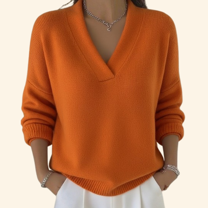 Pull Femme en Maille Col V