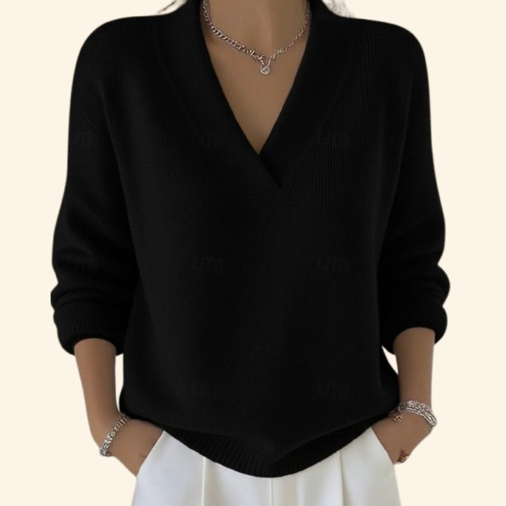 Pull Femme en Maille Col V