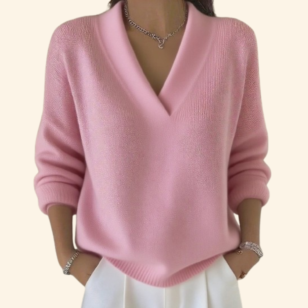 Pull Femme en Maille Col V