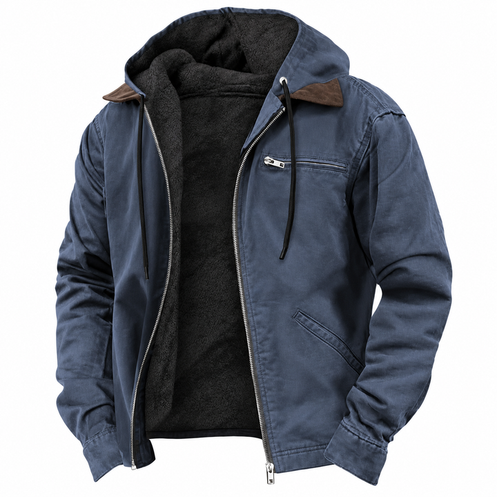 Veste à Capuche Doublée Polaire et Poches Zippées pour Homme