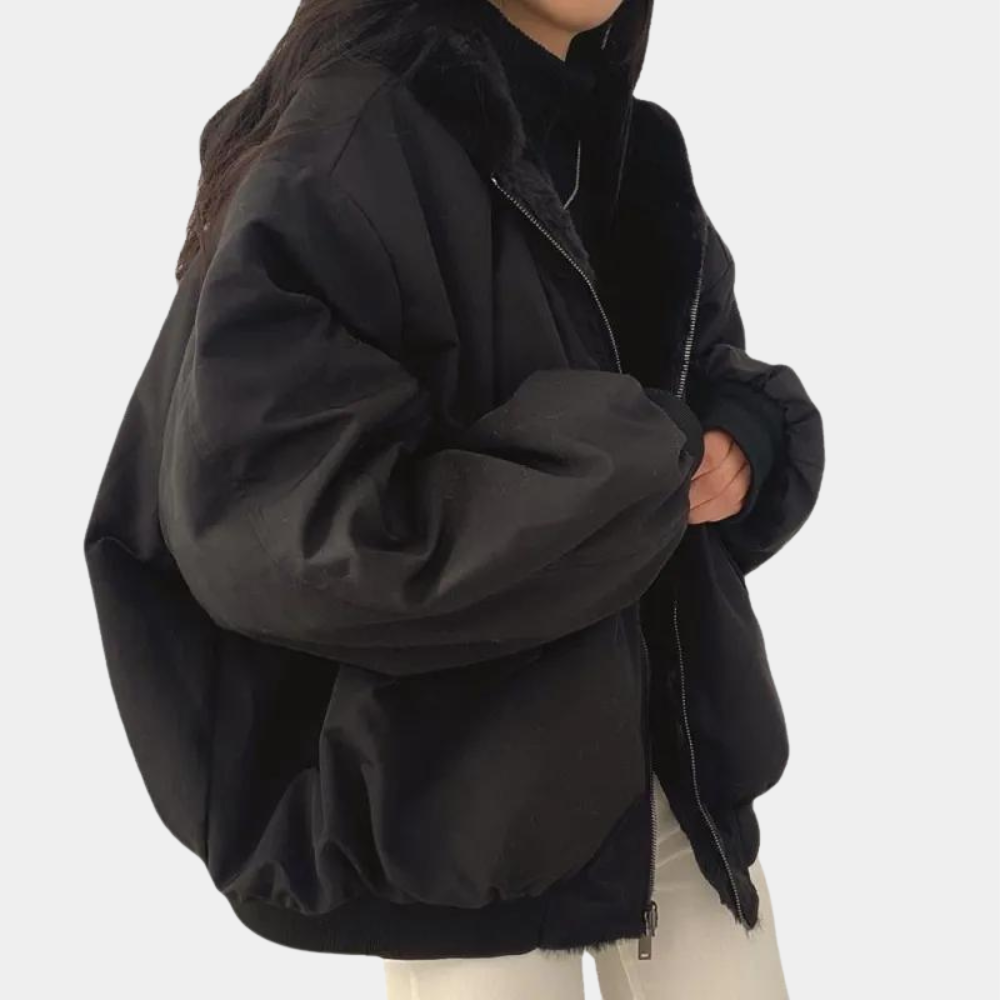 Veste d’Hiver Femme Double Couche à Capuche Ajustable