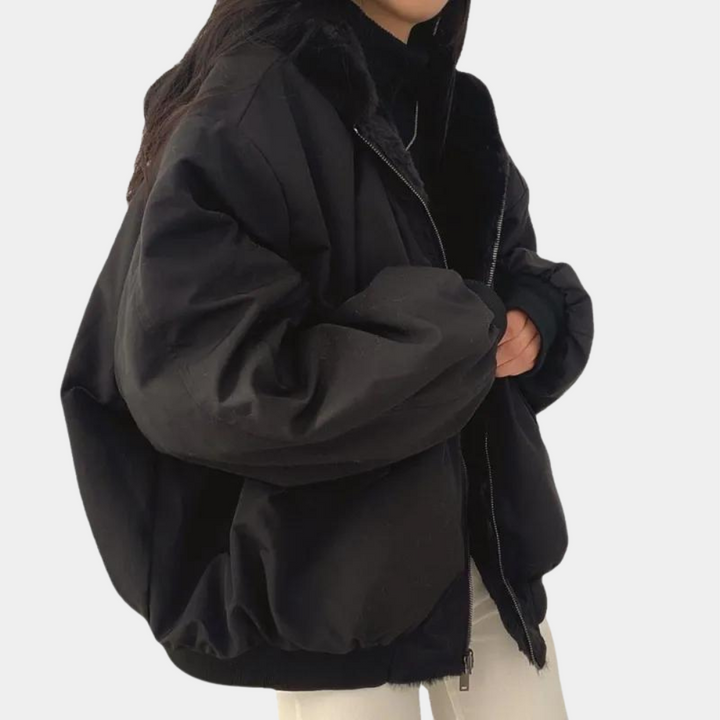 Veste d’Hiver Femme Double Couche à Capuche Ajustable
