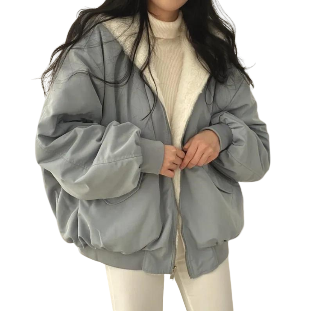 Veste d’Hiver Femme Double Couche à Capuche Ajustable
