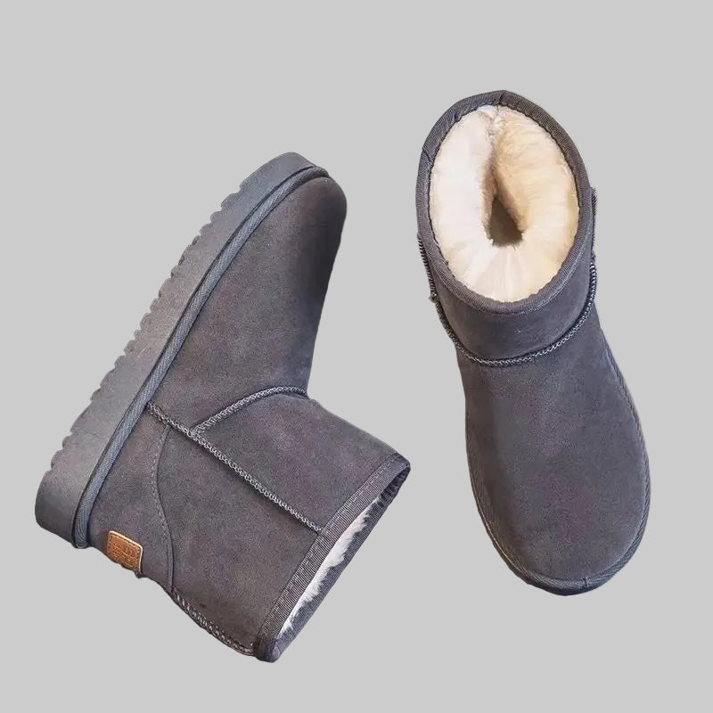 Bottes de Neige Femme Imperméables à Plateforme Doublées avec Zip Latéral