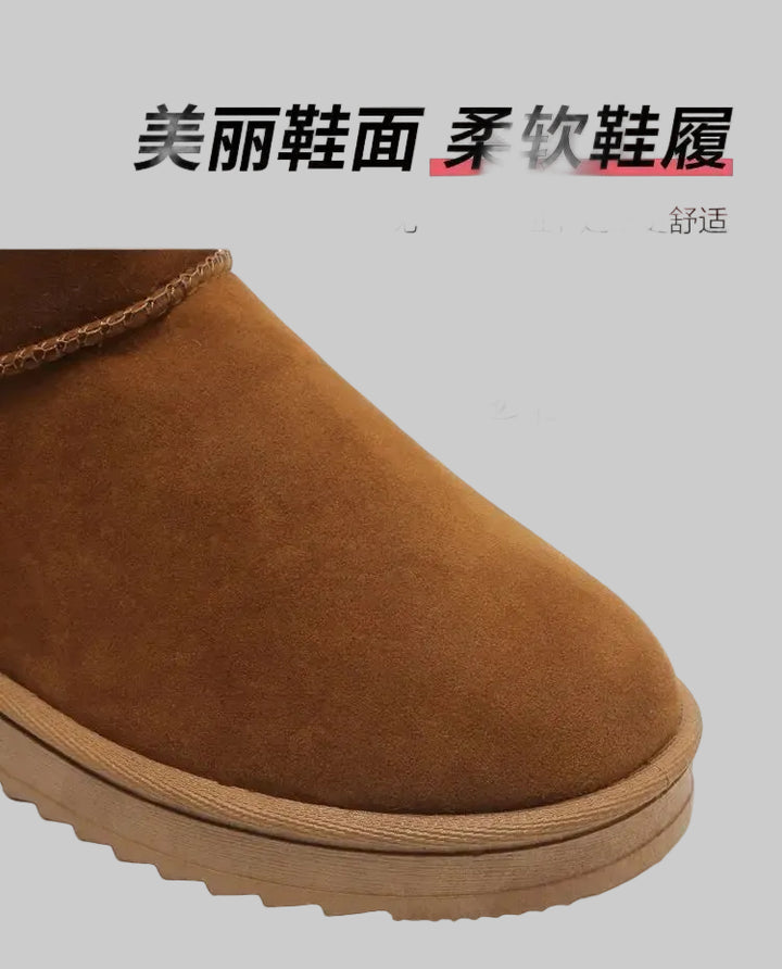 Bottes de Neige Femme Imperméables à Plateforme Doublées avec Zip Latéral