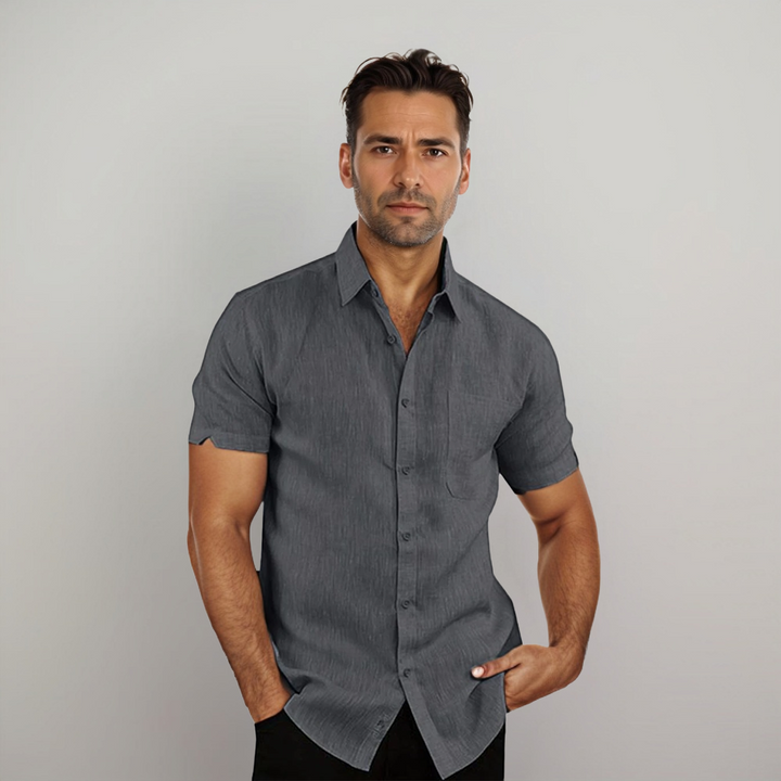 Henri | Chemise bleue à coupe décontractée pour hommes