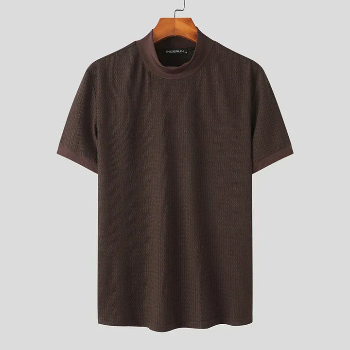 Octave | T-shirt blanc à col montant pour hommes