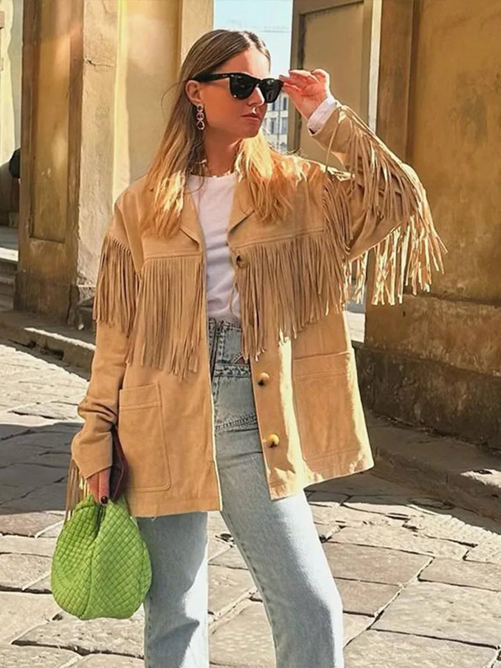 Everard | Veste en daim à franges pour femmes