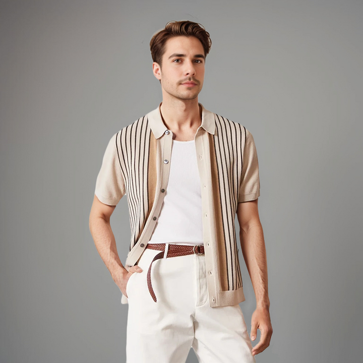 Gabriel | Chemise boutonnée décontractée à rayures pour hommes