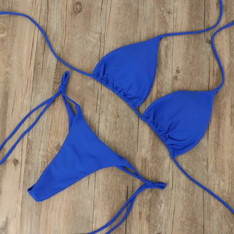 Mélina | Maillot de Bain pour Femme | Bikini Triangle, Métallique & Classique