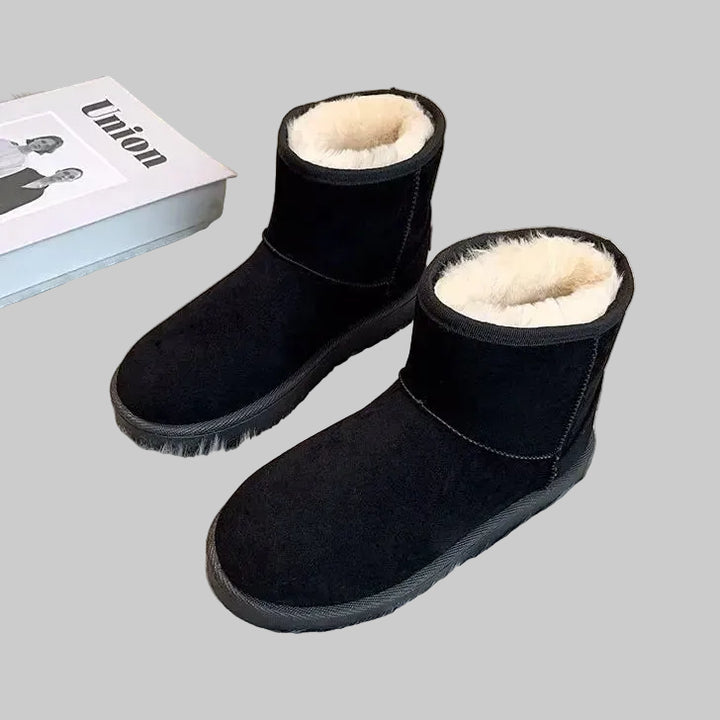 Bottes de Neige Femme Imperméables à Plateforme Doublées avec Zip Latéral