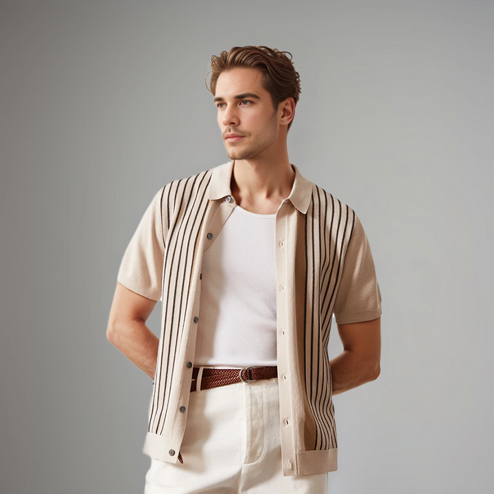 Gabriel | Chemise boutonnée décontractée à rayures pour hommes