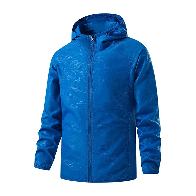 Coupe-Vent Homme Imperméable à Capuche Zip Intégral