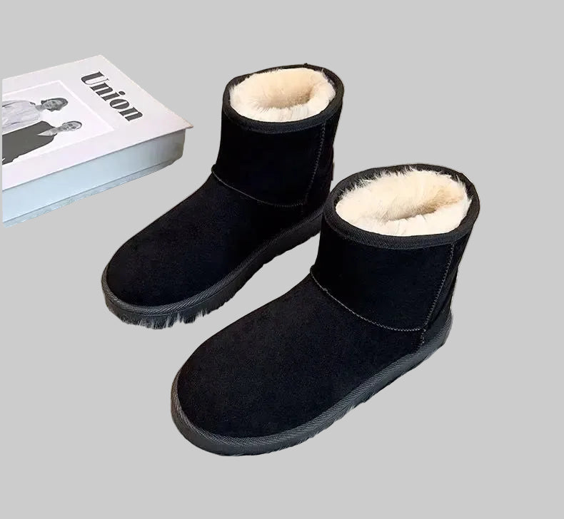 Bottes de Neige Femme Imperméables à Plateforme Doublées avec Zip Latéral