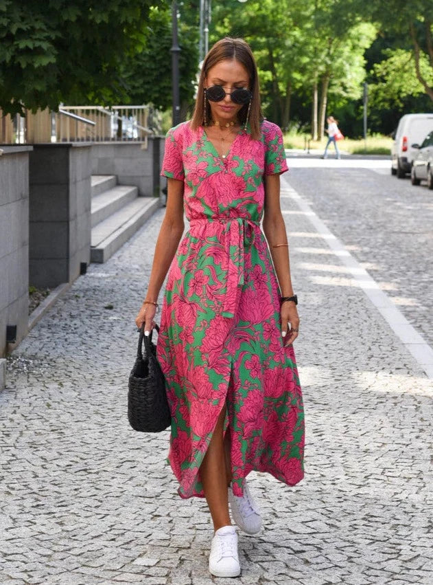 Gwenaëlle | Robe élégante à imprimé floral pour femmes