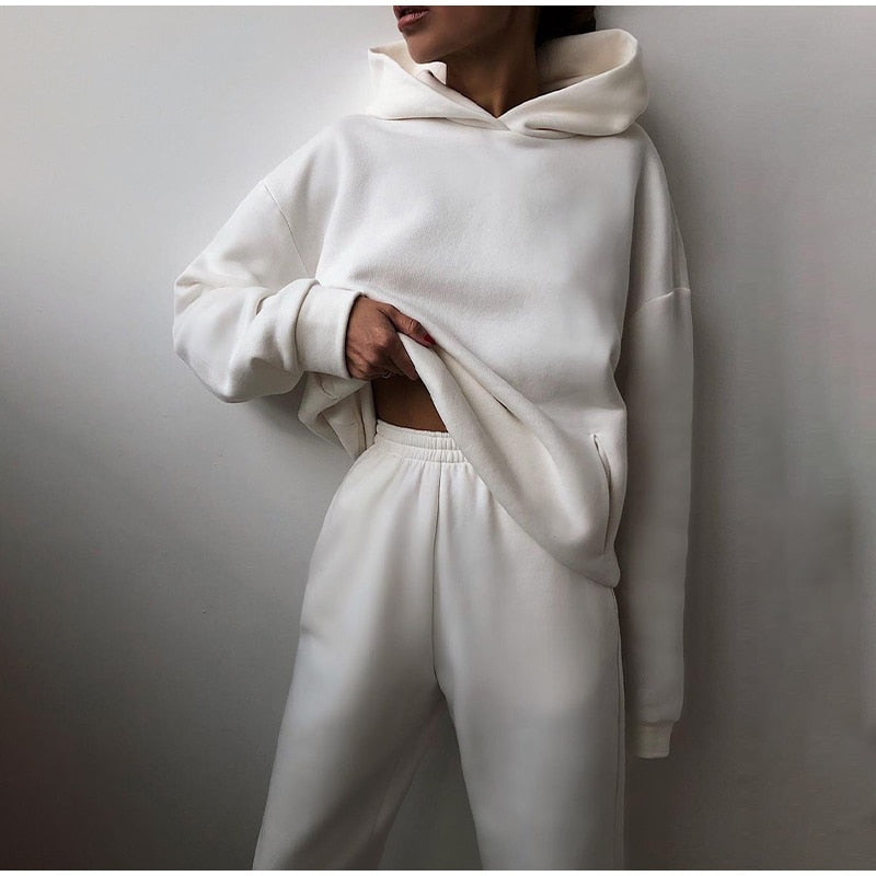 Ensemble Surdimensionné Sweat à Capuche et Jogger Large pour Femme