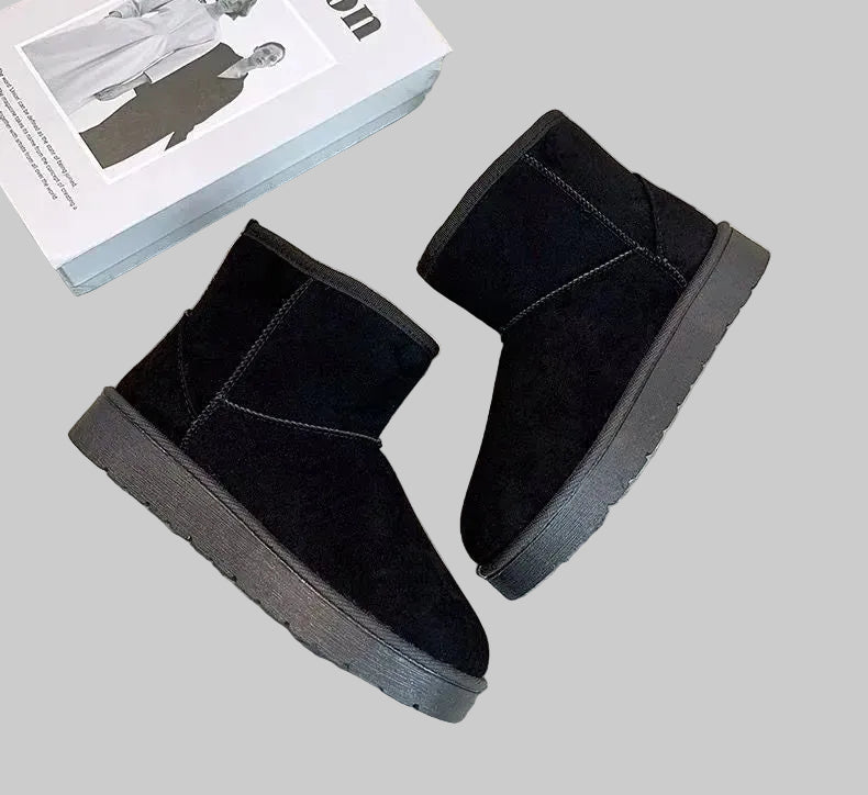 Bottes de Neige Femme Imperméables à Plateforme Doublées avec Zip Latéral