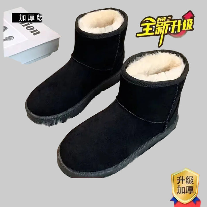 Bottes de Neige Femme Imperméables à Plateforme Doublées avec Zip Latéral
