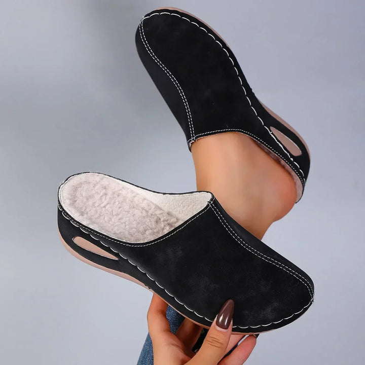 Chaussons Orthopédiques Femme à Enfiler avec Semelle Intérieure Rembourrée et Bout Fermé