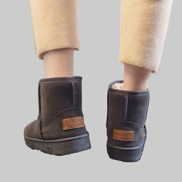 Bottes de Neige Femme Imperméables à Plateforme Doublées avec Zip Latéral