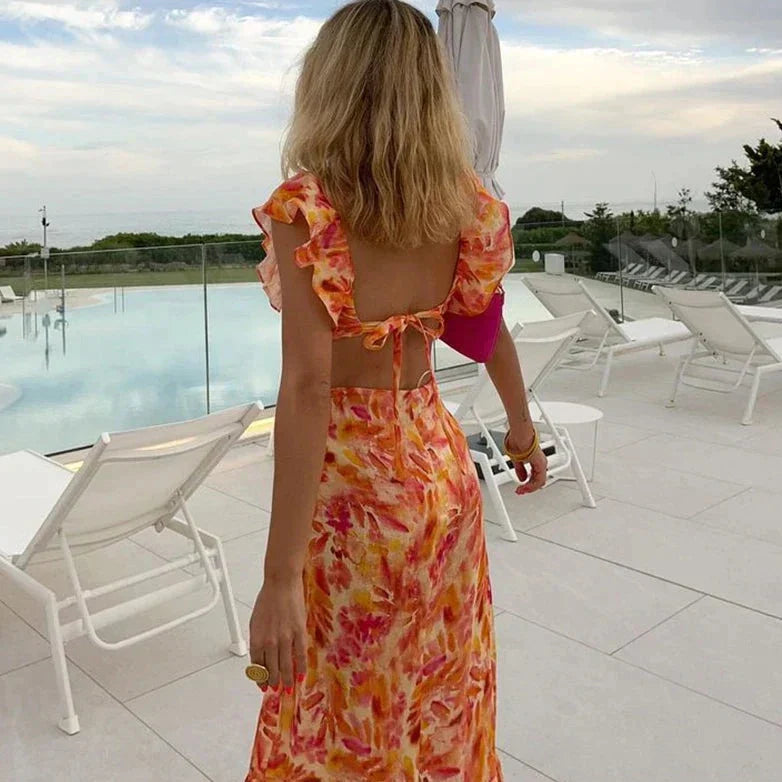 Faustine | Robe longue fleurie pour femmes