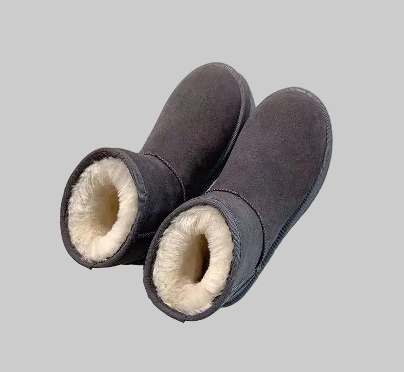 Bottes de Neige Femme Imperméables à Plateforme Doublées avec Zip Latéral