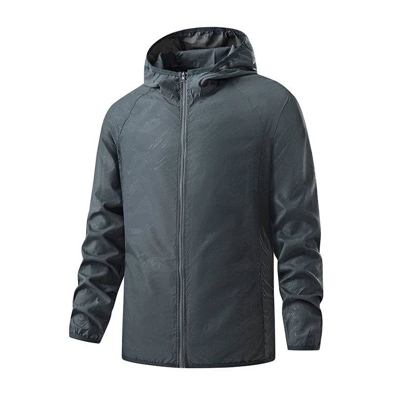 Coupe-Vent Homme Imperméable à Capuche Zip Intégral