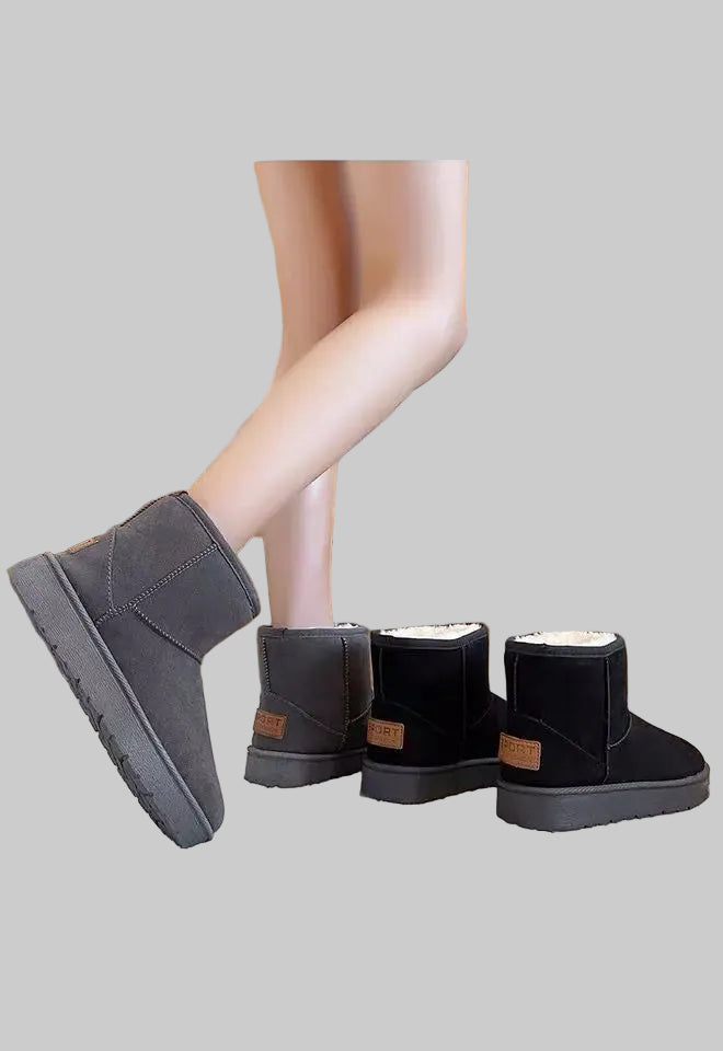 Bottes de Neige Femme Imperméables à Plateforme Doublées avec Zip Latéral