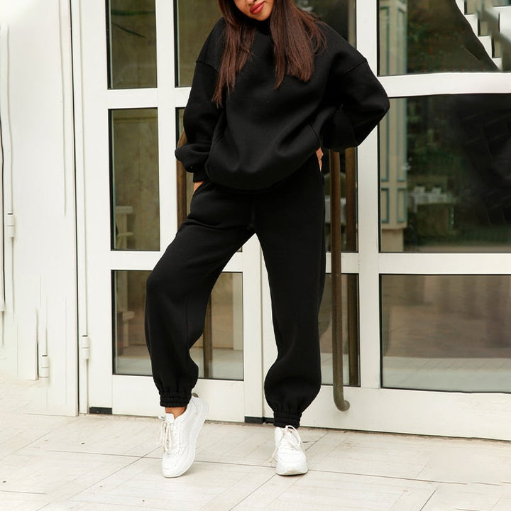 Ensemble Surdimensionné Sweat à Capuche et Jogger Large pour Femme