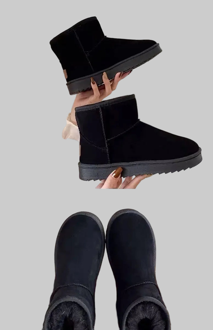Bottes de Neige Femme Imperméables à Plateforme Doublées avec Zip Latéral