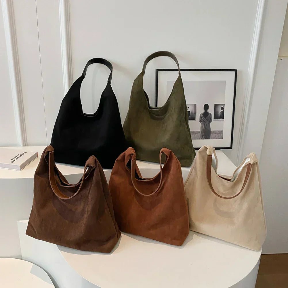Sac Cabas Femme en Daim avec Anses d’Épaule
