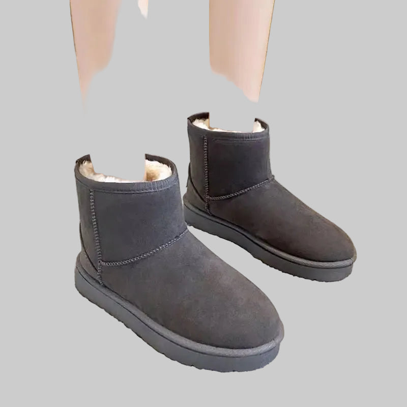 Bottes de Neige Femme Imperméables à Plateforme Doublées avec Zip Latéral