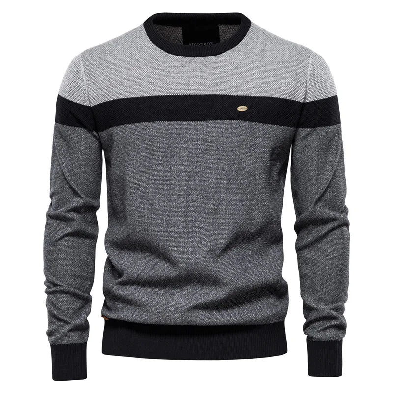 Pull Homme en Maille Color Block