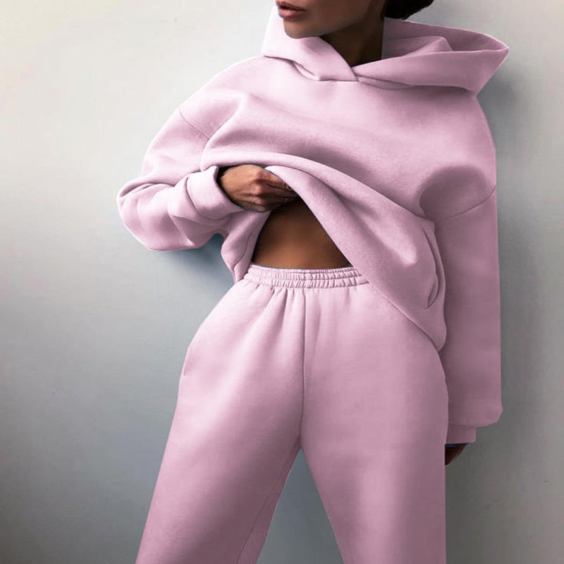 Ensemble Surdimensionné Sweat à Capuche et Jogger Large pour Femme