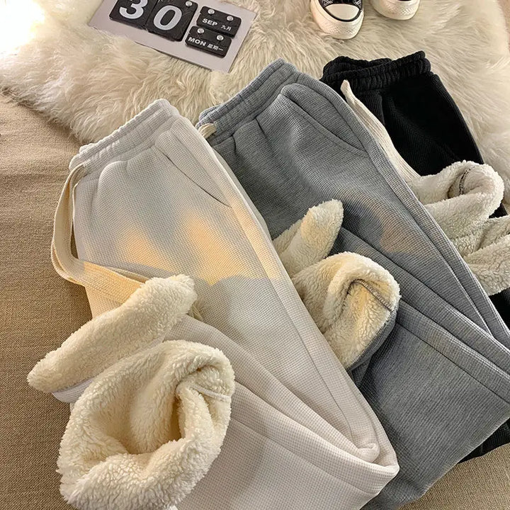 Pantalon De Détente Femme Doublure Polaire Taille Élastique Et Poches