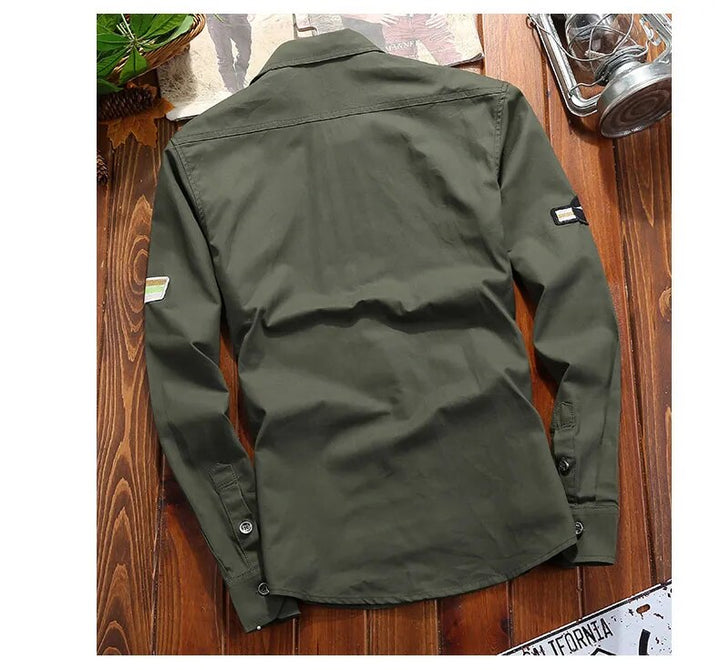 Chemise Utilitaire Homme en Mélange de Coton avec Poches Poitrine