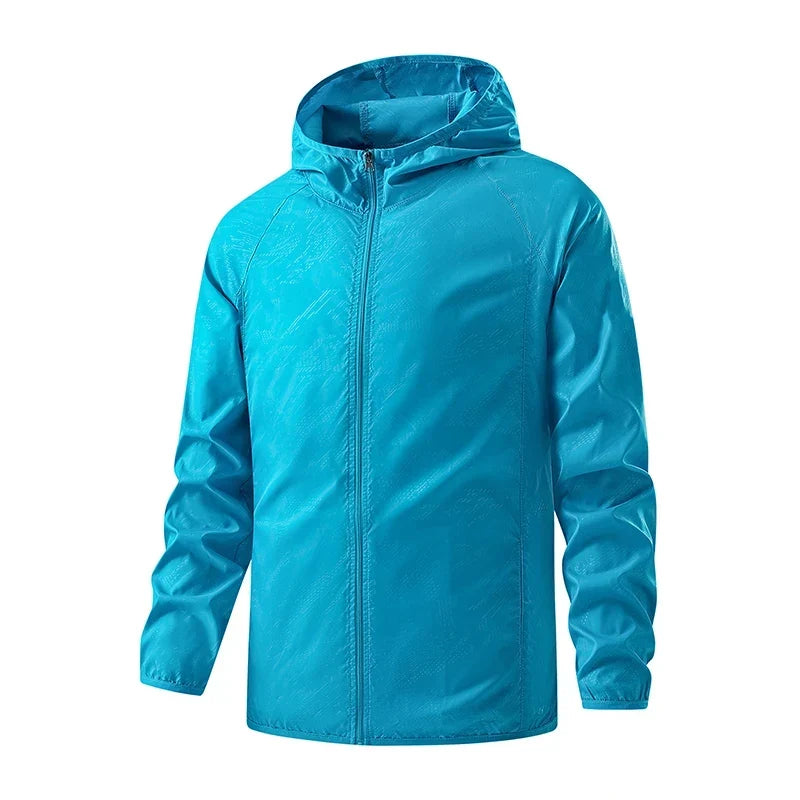 Coupe-Vent Homme Imperméable à Capuche Zip Intégral