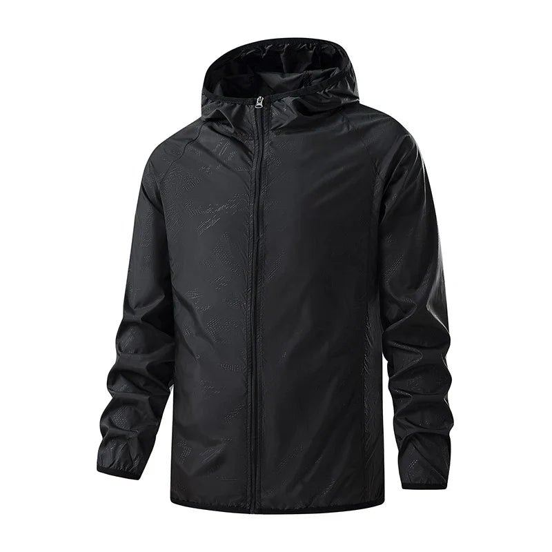 Coupe-Vent Homme Imperméable à Capuche Zip Intégral