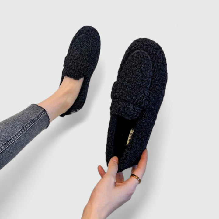 Chaussons Mocassins Doublés en Fausse Fourrure pour Femme