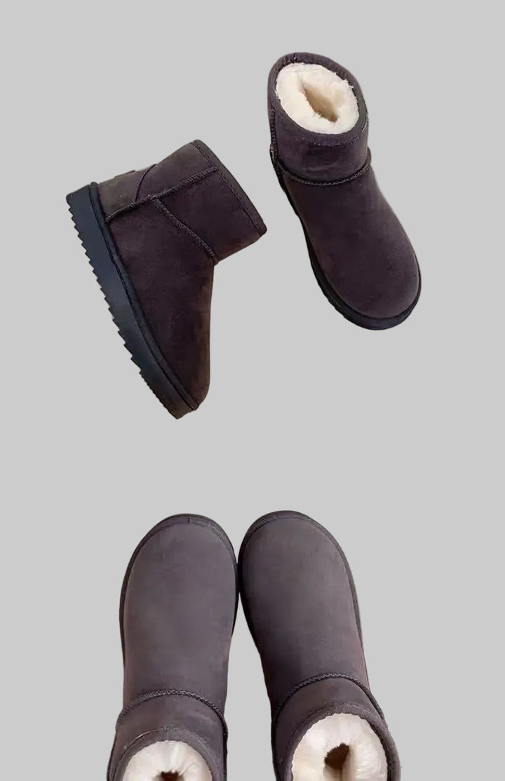Bottes de Neige Femme Imperméables à Plateforme Doublées avec Zip Latéral