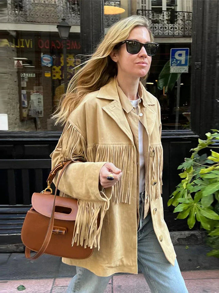 Everard | Veste en daim à franges pour femmes