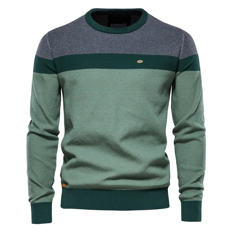 Pull Homme en Maille Color Block