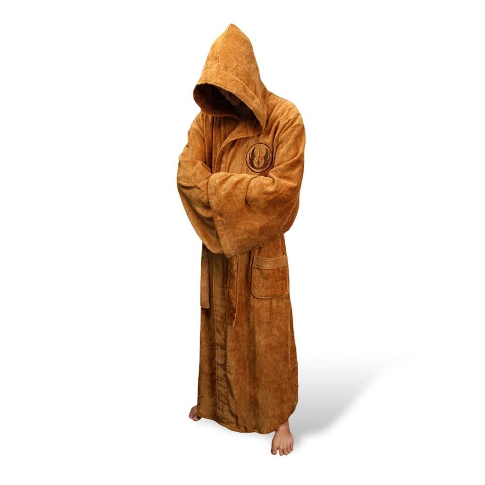 Peignoir Homme Long en Flanelle avec Capuche et Ceinture