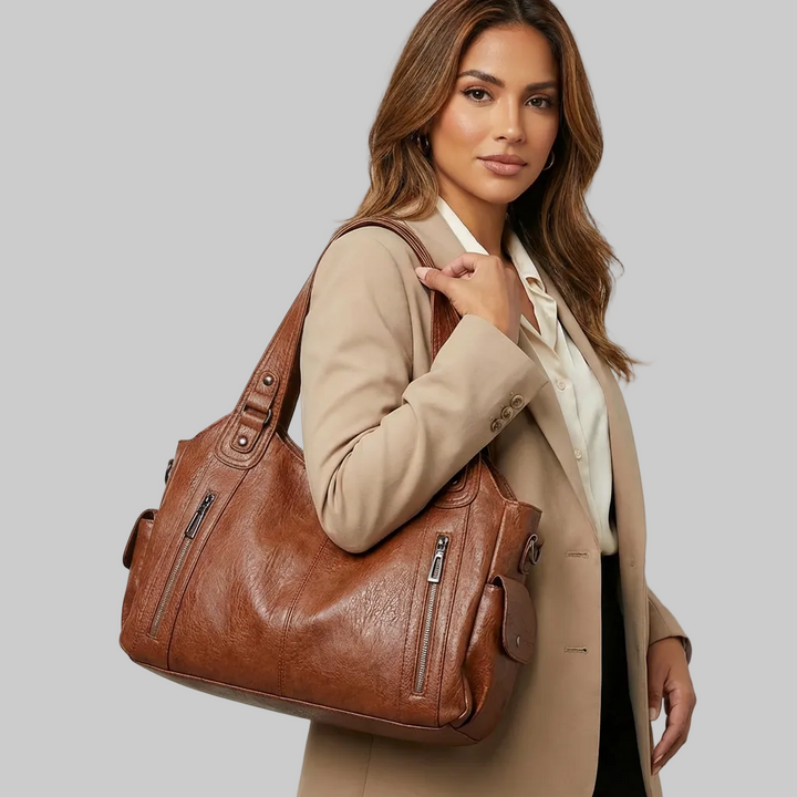 Sac à Épaule Femme en Cuir Végan – Grand Format