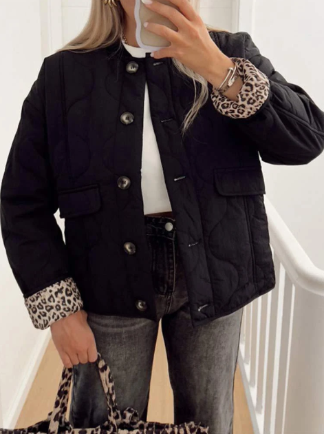 Manteau à Doublure Imprimé Léopard Femme