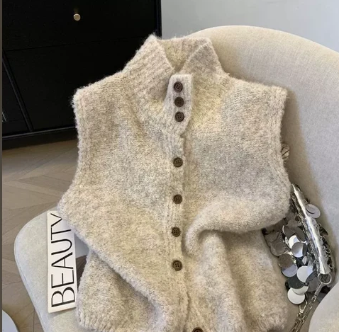 Gilet Sans Manches en Maille Femme